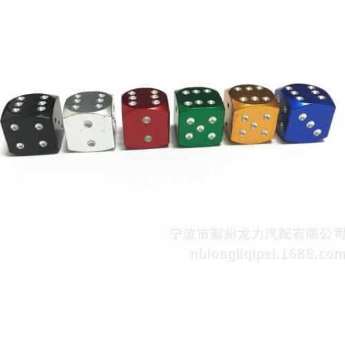 1000pcs/lot Blue Dice Dust Valve Caps VW CAR BIKE 80s Novelty Fun Retro 6 colors