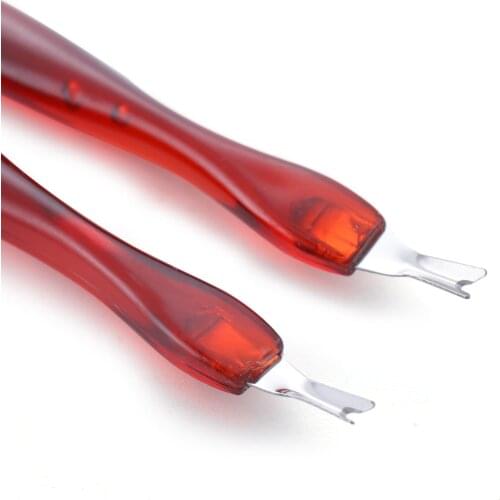 2/10Pcs V-Shaped Dead Skin Fork Cuticle Pusher Nail Art Manicures Tools Salon Trimmer Peeling Knife Cuticle Remover Clippers
