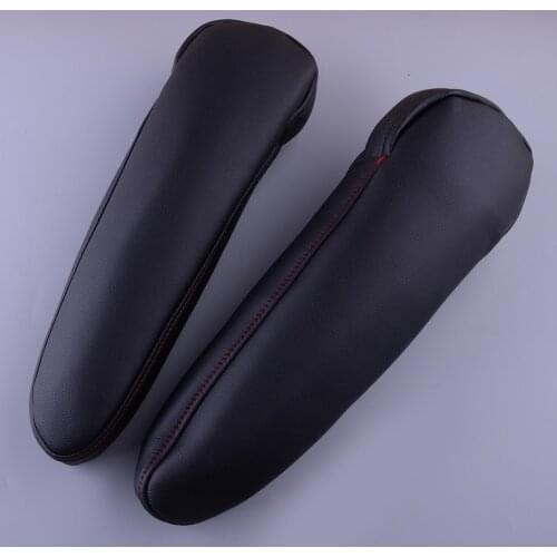 2pcs/set Car Front Seat Armrest Cover Synthetic Leather w/ Zipper Black fit for Toyota Sienna 2011-2017 2018