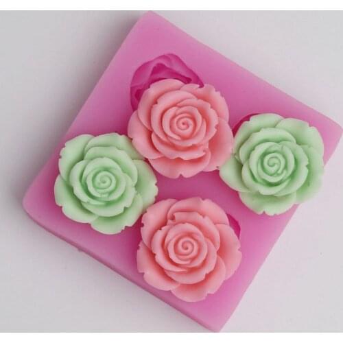 3D Rose Flower Soap Making Molds Sugar Craft Chocolate Cake Decoration Cookies Silicone Mold DIY Pottery Resin Craft Mould