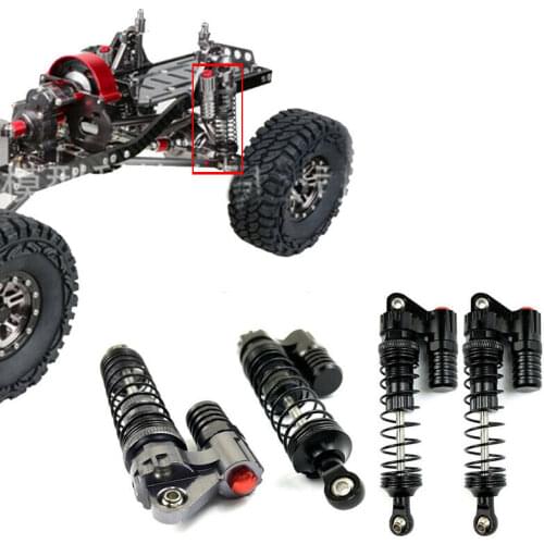 4PCS Full Metal 90mm RC Piggyback Shock Absorber for 1/10 RC Crawler SCX10 D90