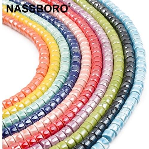 4x6mm Spacer China Ceramic Beads Colorful Handmade Procelain glaze Beads For Jewelry Making Diy Handmade