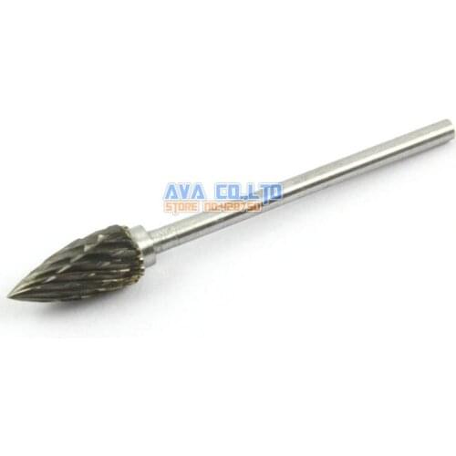 5 Pieces 6mm Tungsten Carbide Burr Rotary Cutter File 2.35mm Shank Double Cut (NO.6)