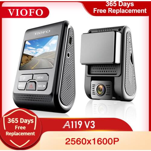 VIOFO A119 V3 2K 60fps Car Dash Cam Super Night Vision Quad HD 2560 * 1600P Car DVR with Parking Mode G-sensor optional GPS