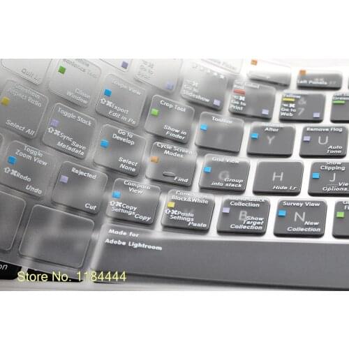 Adobe Lightroom Shortcut Hot Key Functional TPU Backlight Keyboard Cover Skin Protector For Macbook Pro Air 13 15 17 USA