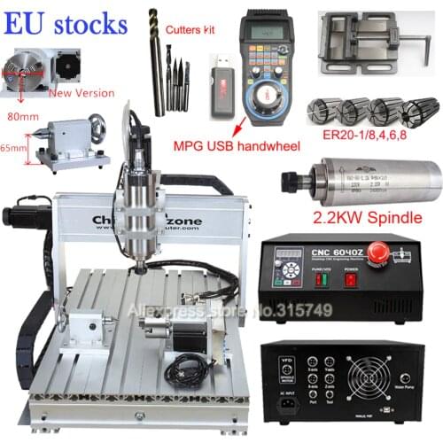 CNC 6040 USB Mach3 control 2.2KW 4axis CNC router CNC wood carving machine Woodworking Milling Engraver Machine with Cooling