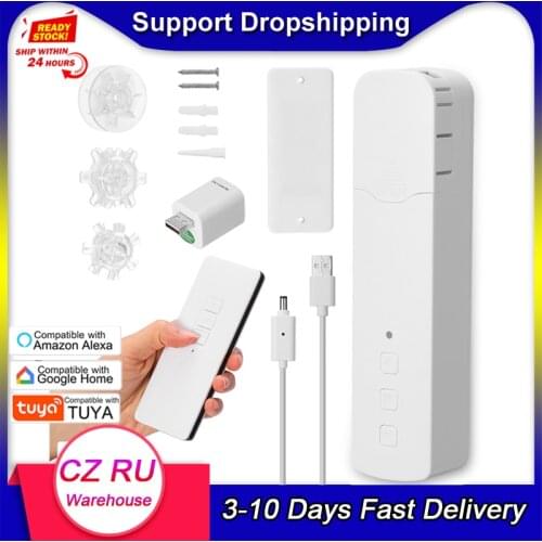 Tuya WIFI M515EGWT Smart Pull Bead Curtain Motor Smart Home Electric Curtain Motors APP / Voice Control Quiet Alexa Google Home