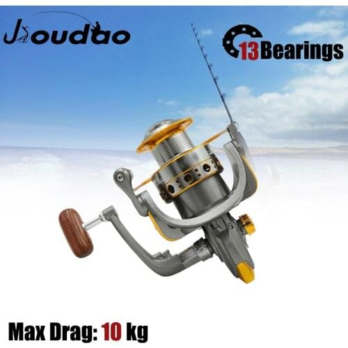 Jioudao Spinning Fishing Reel 13 Bearing Balls 1000-7000 Series Metal Coil Spinning Reel Boat Rock Fishing Wheel 10kg Max Drag