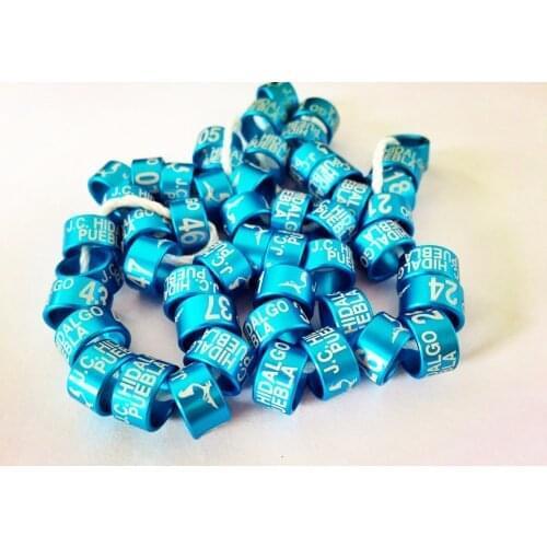 50pieces Leg bands ring use for pigeon aluminium pigeon ring tag year name logo serial numbered