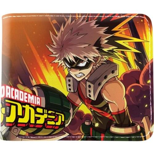 Japanese Cartoon My Hero Academia Wallet Short Purse for Student Whit Coin Pocket Credit Card Holder