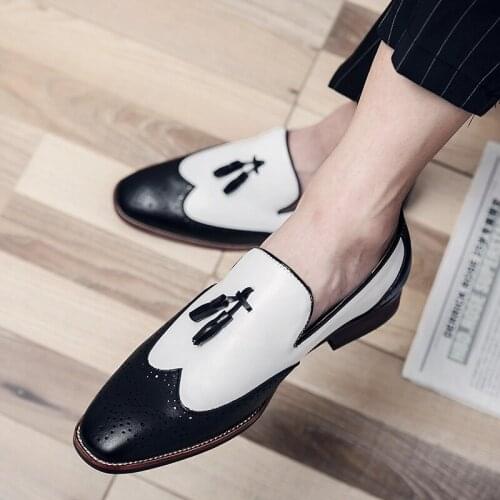 Leather Oxford Shoes Casual Leather Shoes Mens Italian Hippie Men Formal Black Piergitar Fashion Trend Dress Mens Stylish For