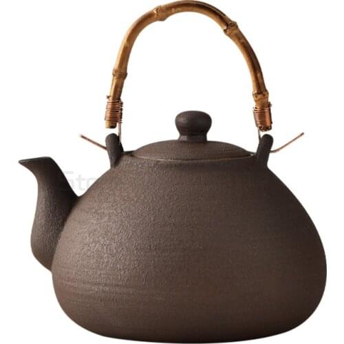 Round antique volcanic glaze purple sand pot daily household boiling water bubble electric pottery pot Kung Fu teapot