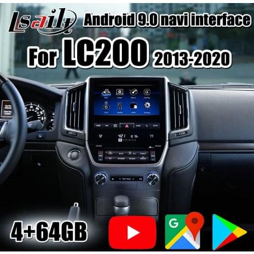 Lsailt 4+64G Android 9.0 Carplay& multimedia video interface for Land Cruiser LC200 2014-2020 with GPS Navigation, YouTube