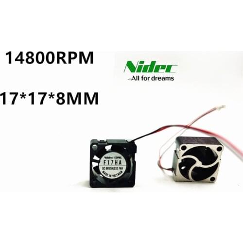 NIDEC 1708 F17HA 1.7CM Mini Cooling fan 5V 0.3W 14800RPM Hydraulic Bearing Smallest Fan