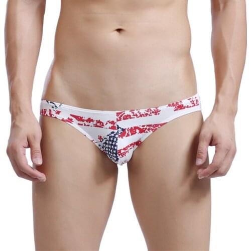 Mens Briefs Printed Soft Underwear Low Rise Underpants Breathable Cueca Male Gay Slip Homme Panties Mini Bikini Thongs Nightwear