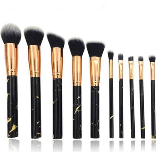 Professional 10 pcs nylon hair Makeup Brushes Set Foundation Eye Shadow Brush tools Cosmetic Make Up Brush Kits
