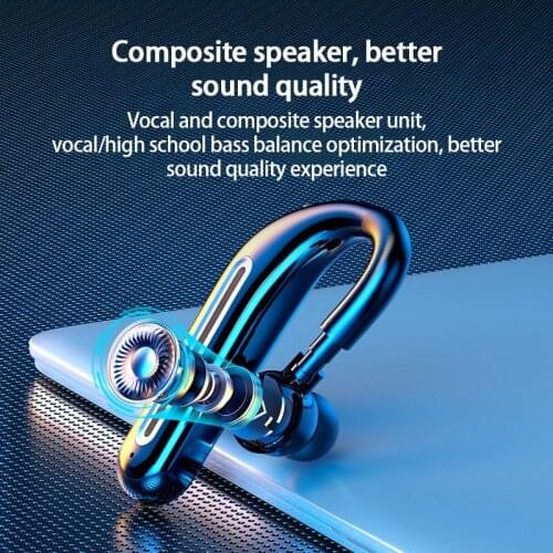 Bluetooth 5.0 Headphones With Charging Box Single Ear Hook Earphones For Driving Training Noise Reduction Headsets