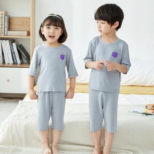 New Summer childrens pajamas sets boys sleepwear baby girl clothes cartoon pyjamas kids T-shirt+shorts pijamas cotton nightwear