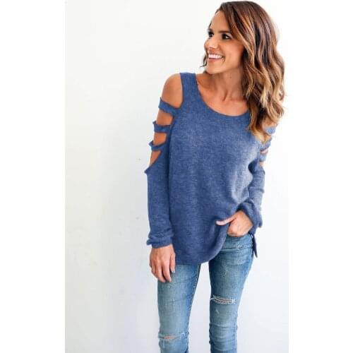 New Style Sexy Hollow Out Shirt Long-sleeved Slim Solid Color T-shirt Loose Wild Bottoming Shirt Cotton Free Shipping