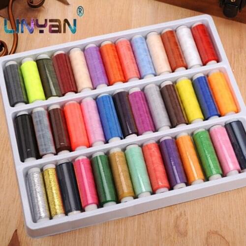 New Sewing Supplies 39 pieces 200 Yard Mixed Colors Polyester Spool Sewing Thread For Hand Machine Thread to sew ZL35