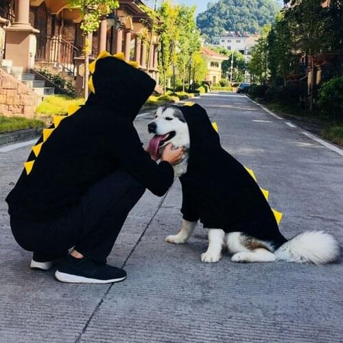 Pet Matching Clothes Cartoon Dog Hoodie Warm Dogs Pets Clothing Medium Large Dogs Costume Ropa Perro Labrador Big Pet Clothes
