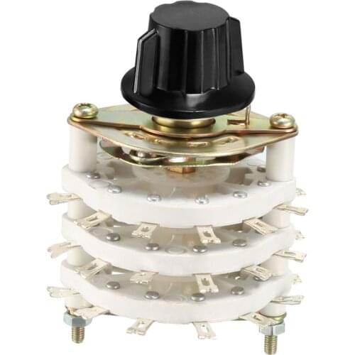Uxcell 21/36/48 pin Band Channel Rotary Switch Selector with Knob 3P6T 6P5T 4P11T 3/4 Deck Switches use on Radio TV Electronic