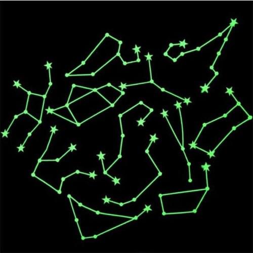 NEW 1 Pack New Design Star Map Glow in Darkness Night Sky Constellations Zodiac Chart Poster Sticker Wholesale