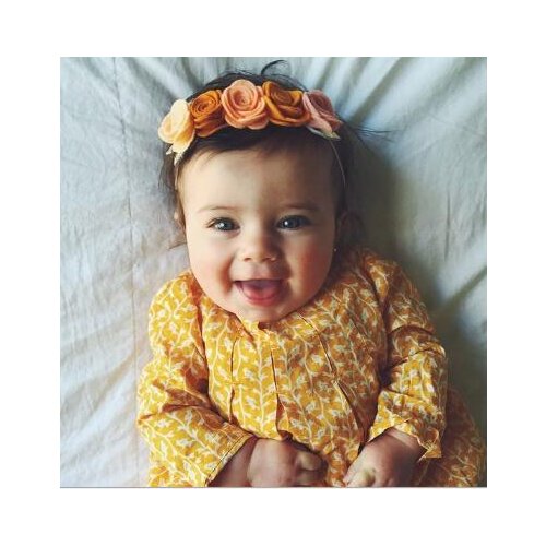 10pcs 2017 New Beach Floral Headband Five fabrics felt rose Flower with thin elastic hairbands Headwear hair accessories