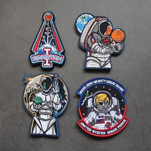 Space Expedition Astronaut Armband Embroidery Patch I WANT YOU FOR SPACE FORCE SPARTAN Military Clothes Applique Tactical Badge