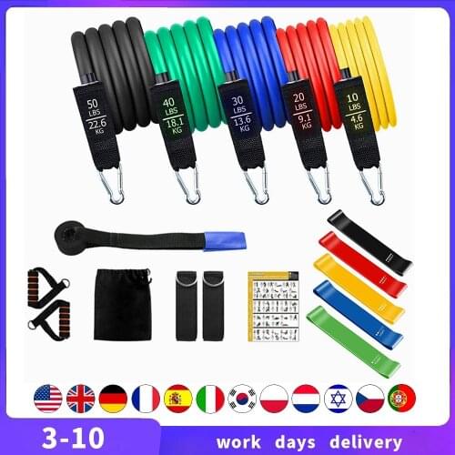 Dropshipping Pull Rope Fitness Exercises Resistance Bands Set Elastic Tubes Rope Yoga Band Indoor Body Sports Training Equipment