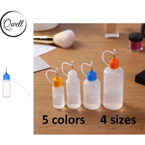 QWELL 5pcs/set 10/20/30/60ML Needle Tip Bottles Empty Applicator Bottles for DIY Liquid Paint Glue Craft Dropper Dispenser