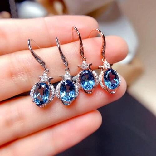 The Best Wedding Gift 100% Natural and Real Topaz Earring Natural And Real 925 sterling silver Topaz Earring