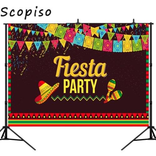 Scopiso Photography Backdrop Mexico Fiesta Carnival Party Celebration Mexican Background Photobooth Photocall Custom Printed