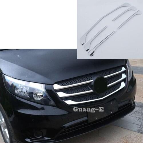 High Quality For Mercedes Benz Vito W447 2017 2018 2019 Cover ABS Chrome Racing Engine Trim Front Up Grid Grill Grille Hoods