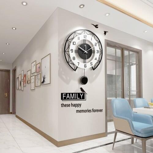 Nordic Clock Wall Clock Living Room Home Fashion Personality Creative Atmosphere Clock Simple Modern Watch Art Quartz Clock