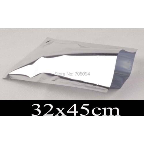 32*45cm shiny silver Aluminum Foil Plastic Bag,Heat seal silver Aluminum foil bag,Plain pocket plastic food Bag,50pcs/lot