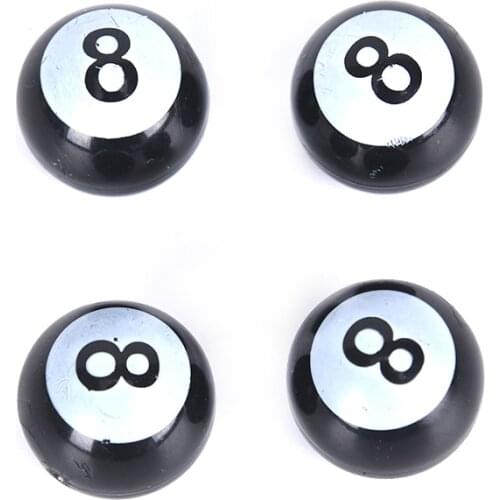 4Pcs/set Bike Bicycle Accessories Billiards Black 8 Tire Valve Stems Cover Tire Valve Caps On Car Wheel Caps Dust Stems tools