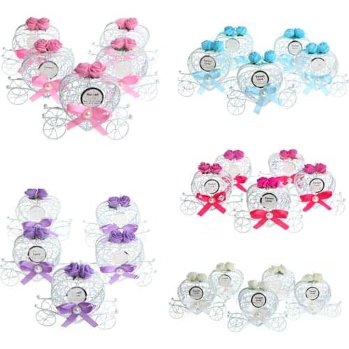 5Pcs Chocolate Candy Cinderella Carriage Boxes Birthday Wedding Party Favour New