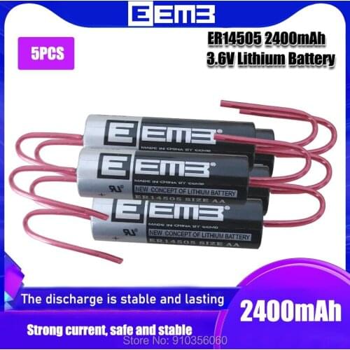 5pcs EEMB ER14505 3.6V energy type primary/non-rechargeable lithium battery Lithium thionyl chloride battery central axis