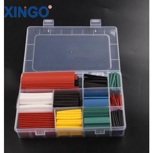 6 Colors 300PCS Polyolefin 2:1 Halogen-Free Heat Shrink Tubing Tube Assortment Sleeving Wrap Tubes