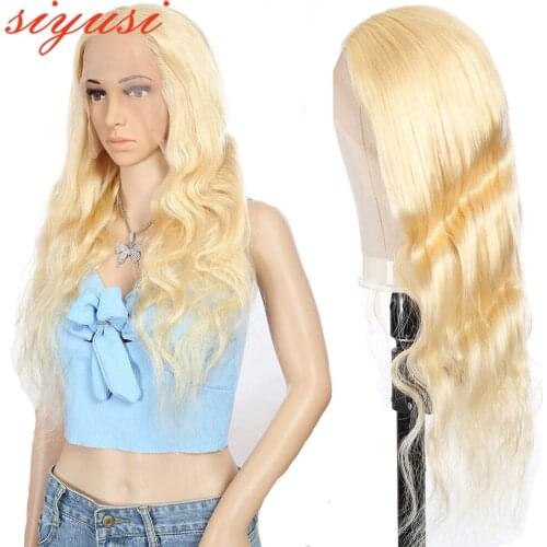 613 Honey Blonde Lace Front Human Hair Wig 8 - 28 Inch Brazilian Straight Natural Color 13x1 T Part Human Hair Lace Front Wig