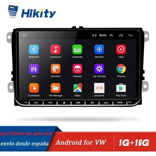 Hikity Android 2 Din 9 Inch Car radio Multimedia Video Player GPS Navigation for VW Skoda Octavia golf 6 touran passat B6 jetta