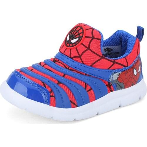 Disney childrens 2021 cartoon spiderman non-slip soft-sole casual sports shoes baby boys and girls childrens shoes Size 22-35