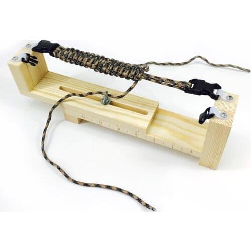 DIY Wood Paracord Bracelet Maker Knitting Tool Knot Braided Parachute Cord Weaving Tools Wristband Braiding Device