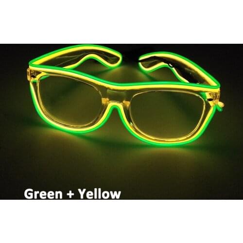Double Colors Design LED Glasses Stage Costumes Accessories Luminous EL Wire Glasses For Artistic Performance