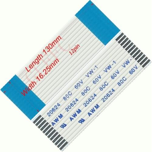 12pin 1.25pitch 120mm-1410mm A-type Flexible Flat Cable FFC awm 20624 ROHS for TTL LCD DVD Computer