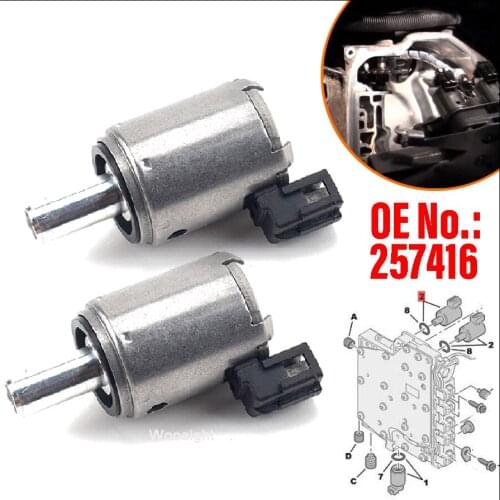 Wooeight 257416 2x Car Valve Transmission Solenoid Valve 7701208174 Fit for Renault Gearbox Fiat Citroen Peugeot 206 208 307 308