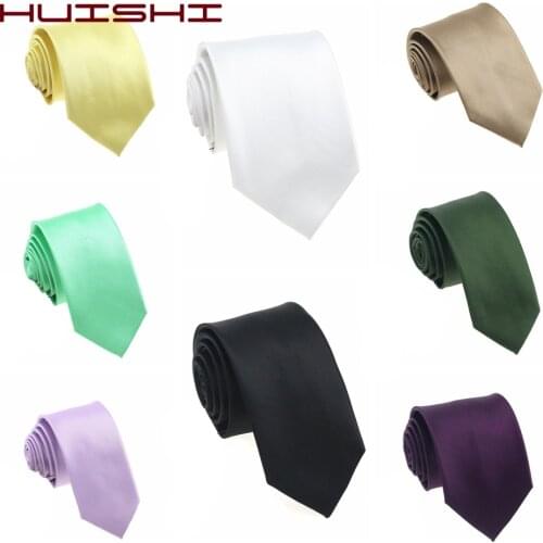 HUISHI Classic Business Mens Ties Gift Formal Wedding Tie 8cm 6CM Plain Waterproof Neck Tie Fashion Shirt Dress Accessories