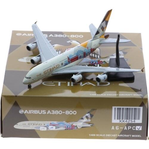 1:400 Alloy Collectible Plane JC Wings XX4254 ETIHAD Airways "Choose the United Kingdom" Airbus A380 Diecast Jet Model A6-APC