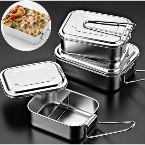 Stainless Steel Lunch Box Thermal Anti-leak Bento Box Fruits Snacks Food Container For Students School Adults Portable Lunchbox